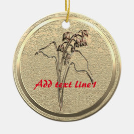 Lägg till Guld Lily i dalen Julgransprydnad Keramik