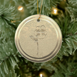 Lägg till Guld Pansy Viola Ceramic Ornamic Julgransprydnad Keramik