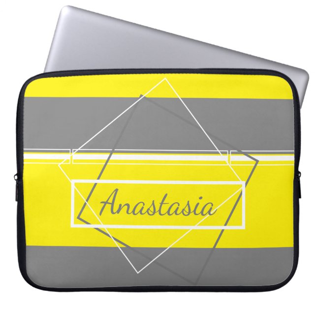 Lägg till Gulten Linjer Laptop sleeve (Framsidan)