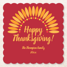 Lägg till Gulter för Namn-Happy thanksgiving i Röd