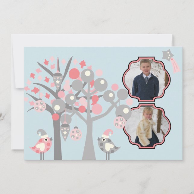 Lägg till Helgdag Fågelkort för fotoAnpassningsbar Julkort (Framsida)