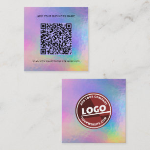 Lägg till Holografi över Logotypens webbplats QR-k Fyrkantigt Visitkort