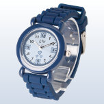 Lägg till initialer-hjärtan - blå barn armbandsur<br><div class="desc">Den här fina barnklockan är perfekt för att få en personlig röra! Anpassa den med ditt barns initialer. Det är en roligt och ett praktiskt tillbehör som hjälper små behållor att följa tidsförloppet medan de stannar kvar i snyggten. Färg och söt design gör det till en underbar gåva till födelsedagar,...</div>