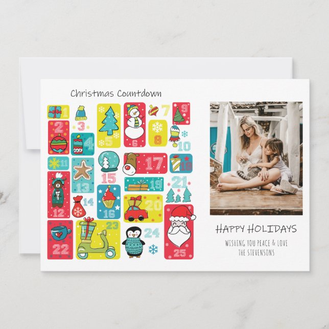 Lägg till kalenderjulfoto julkort (Framsida)