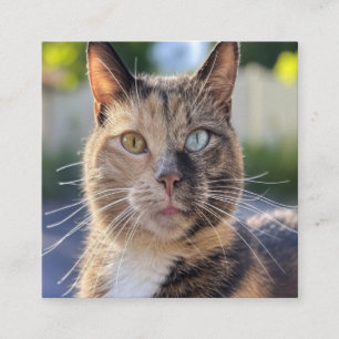 Lägg till kattfoto anpassa fyrkantigt visitkort