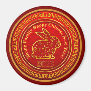Lägg till kinesiska Namn-nyårsjubileum 2023 Rabbit Magnet