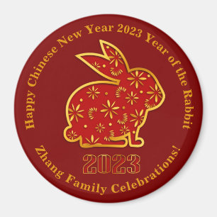 Lägg till kinesiska Namn-nyårsjubileum 2023 Rabbit Magnet