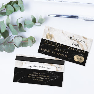 lägg till Kredit-kortet med logotypen Svart Marble Visitkort