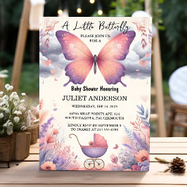 Lägg till Kryp Boho Soft Glow Live Butterfly Baby  Inbjudningar