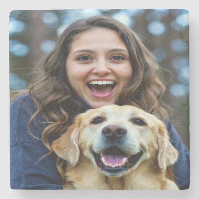 Lägg till Labrador Retriever Foto Personalisera Stenunderlägg (Framsidan)