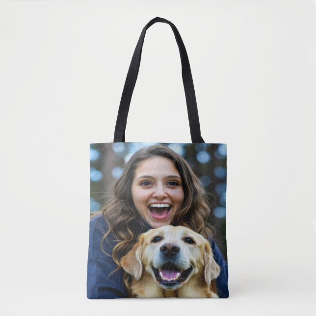 Lägg till Labrador Retriever Foto Personalisera Tygkasse (Framsida)
