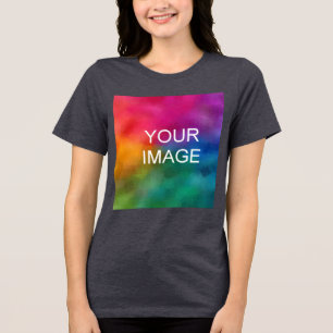 Lägg till Ladda upp din egen Photo Womens Solid Mö T Shirt
