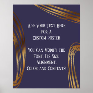 Lägg till Lilan för Mörk för textskript i Guld Ova Poster