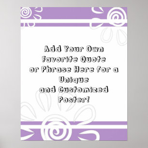 Lägg till Lilan Rand och blommor i din Anpassnings Poster