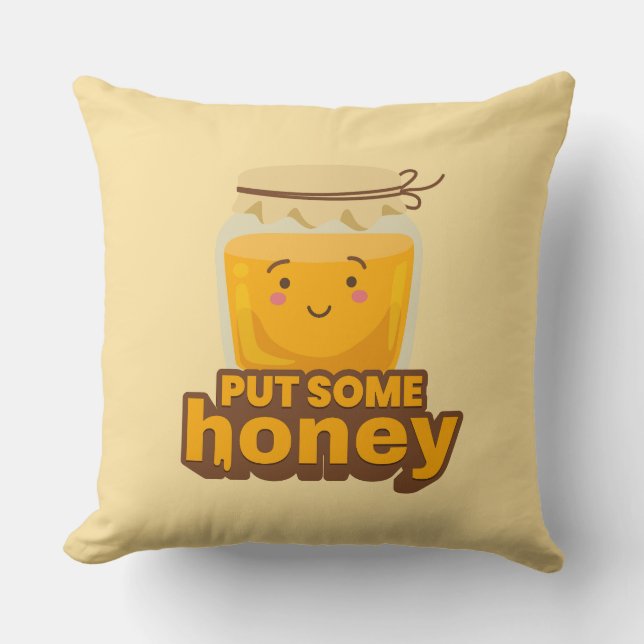 Lägg till lite honung söt design kudde (Framsida)