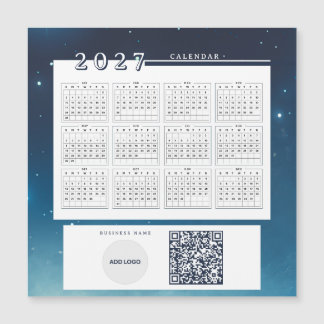 Lägg till logotyp 2027 Kalender QR-kod Magnetisk k