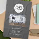 Lägg till Logotyp Anpassningsbar Text Company Phot Kökshandduk<br><div class="desc">Lägg till Logotypen med Anpassningsbar Text Company Photo Promotion Grått Kitchen Towel. Lägg till foto,  logotyp och anpassa text,  företagsinformation,  namn,  adress och kontaktinformation. Affärsfrämjande eller företagskunder för dina kunder och affärspartner.</div>