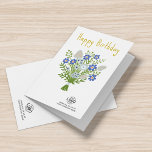 Lägg till Logotyp Blå folkblommor - födelsedag Kort<br><div class="desc">Önska dina bästa kunder, anställda och affärspartner mycket grattis på födelsedagen med det här söta, moderna och enkla hand plockade botaniska lodrät-företagskortet för företag i grattis på födelsedagen, som har ett vackert stil blue och grått blommor bouquet och Grattis på födelsedagen. Ersätt logotypen här med anpassningsbarnas logotyp och lägg till...</div>
