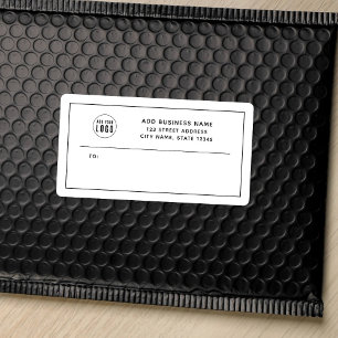 Lägg till Logotyp Black Gräns Business Returadress Fraktsedel