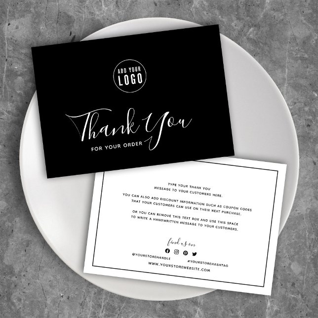 Lägg till Logotyp Black Gräns Editable Färg Tack (Skapare uppladdad)