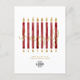 Lägg till Logotyp Burgundy Candles Business Gratti Helg Vykort
