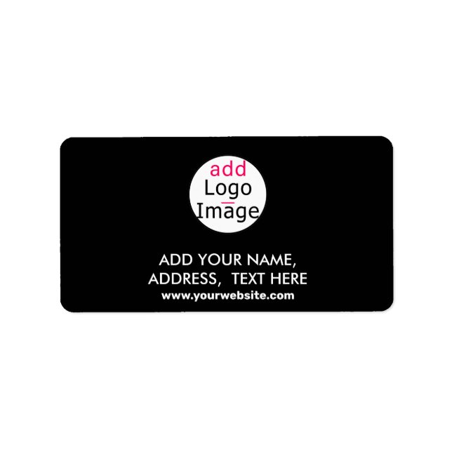 Lägg till Logotyp Business Chic Anpassade Black Mi Adressetikett (Framsidan)