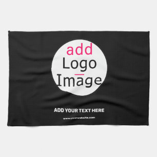 Lägg till Logotyp Business Chic Anpassade Black Mi Kökshandduk