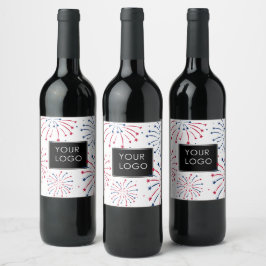 Lägg till Logotyp Corporate Business Company 4 jul Vinflaska Etikett