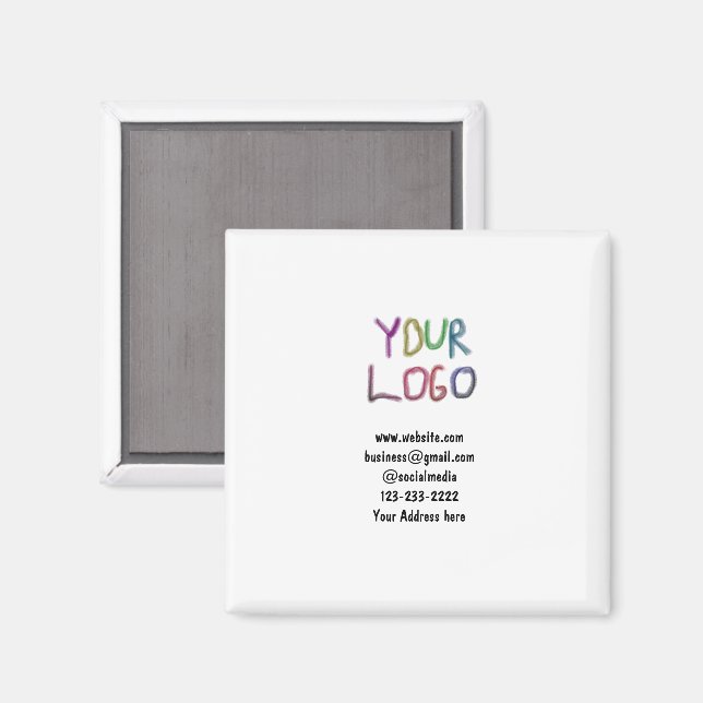 lägg till logotyp/design här för textpoänger magnet (Front/Back)