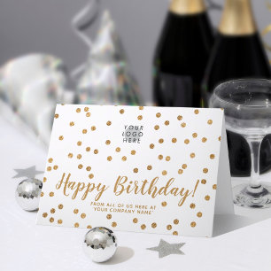 Lägg till Logotyp Faux Glitter Guld confetti Gratt Kort