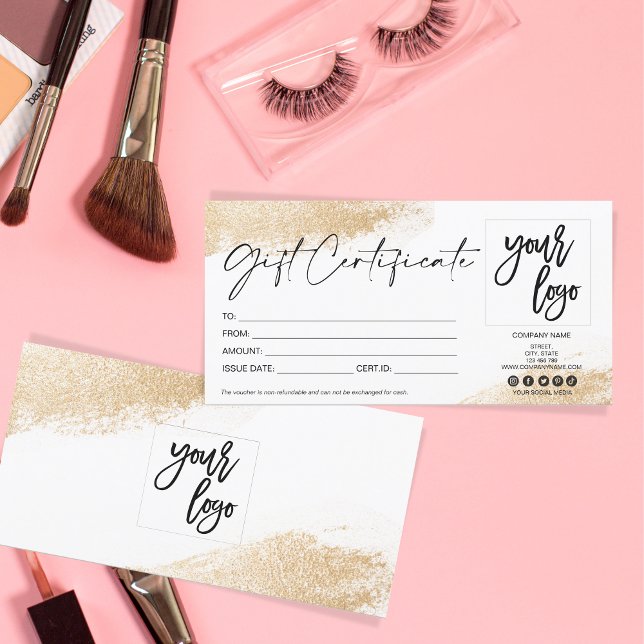 Lägg till logotyp för det moderna presentkortscert (Skapare uppladdad)