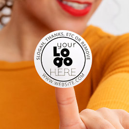 lägg till logotyp här: skapa din egen anpassningsb runt klistermärke