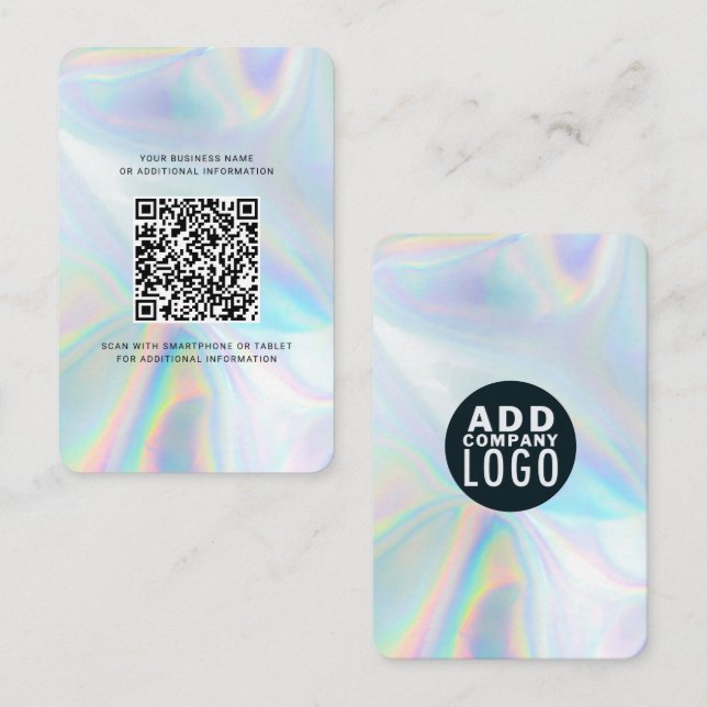 Lägg till Logotyp-Holografisk QR-kod-DIG Visitkort (Fram/baksida)
