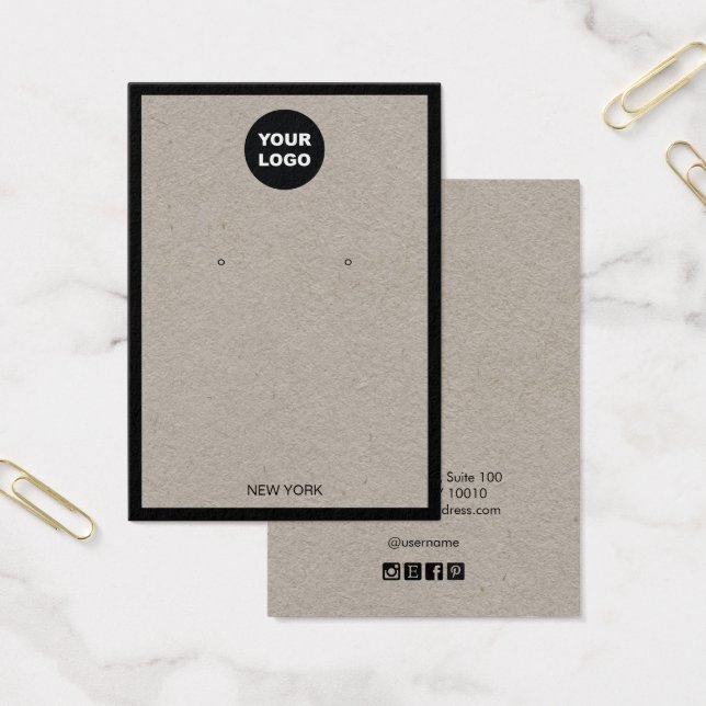 Lägg till Logotyp Kraft Earring Gräns Visning Card Visitkort (Kontor)