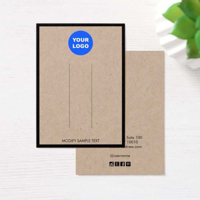 Lägg till Logotyp Kraft Gräns Hair Clip Visning Visitkort (Skivbord)