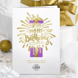 Lägg till Logotyp Lila Gift Guld Fireworks Group B Kort