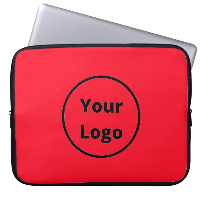 Lägg till logotyp med röd färg laptop fodral (Framsidan)