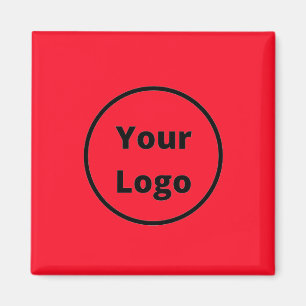 Lägg till logotyp med röd färg magnet