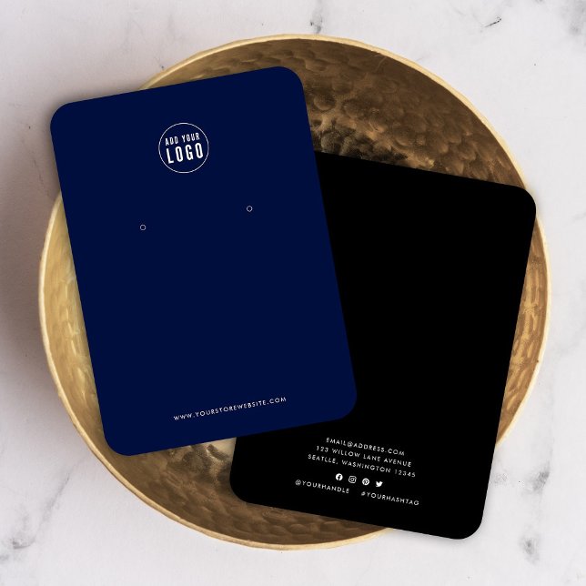 Lägg till Logotyp Modern Anpassningsbar Färg Earri Visitkort (Skapare uppladdad)