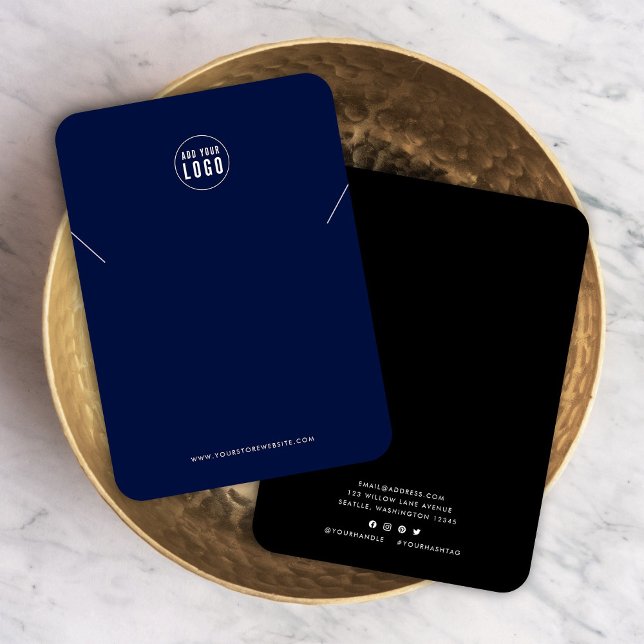 Lägg till Logotyp Modern Anpassningsbar Färg Neckl Visitkort (Skapare uppladdad)