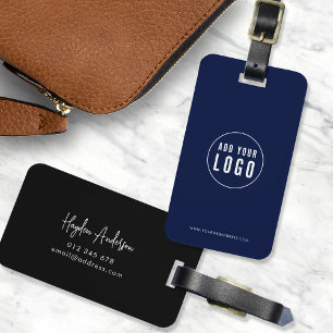 Lägg till Logotyp Modern Script Business Anpassnin Bagagebricka