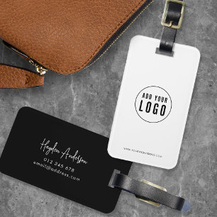 Lägg till Logotyp Modern Script Business Anpassnin Bagagebricka