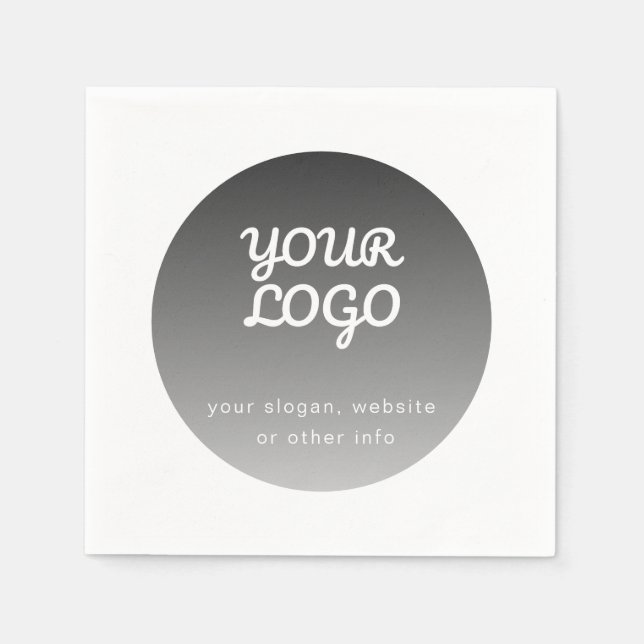 Lägg till Logotyp | Mörk Grått Gradient White Grän Pappersservett (Framsidan)