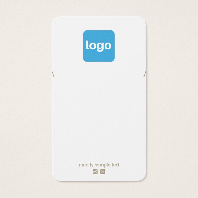 Lägg till Logotyp Necklace Pendant Visning Holder Visitkort (Framsidan)