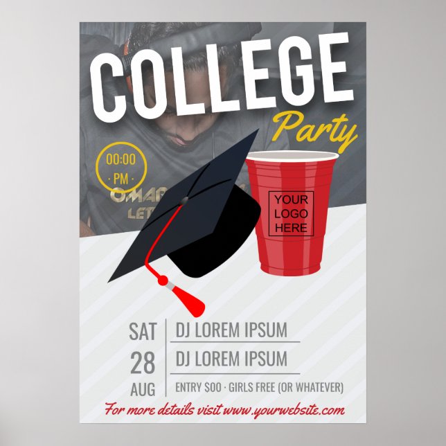 Lägg till logotyp och foto i College Party Poster (Framsidan)