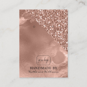 Lägg till logotyp örhänge display Roséguld och g Visitkort