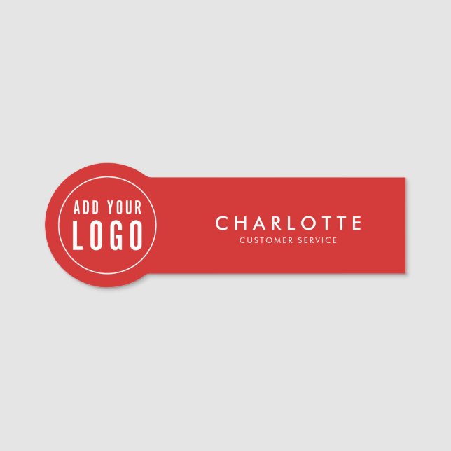 Lägg till Logotyp redigerbar Färg enkel modern för Namnbricka (Framsida)