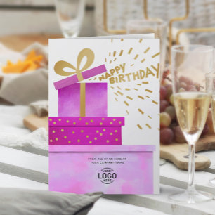 Lägg till logotyp Roliga presenter Glad födelsedag Kort