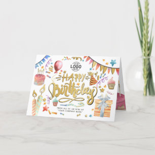 Lägg till Logotyp Roligt Party Faux Guld Business Kort
