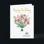 Lägg till Logotyp Rosa Red FolFlowers Business Bir Kort<br><div class="desc">Önska dina bästa kunder, anställda och affärspartner mycket grattis på födelsedagen med det här söta, moderna och enkla hand plockade botaniska lodrät-företagskortet för företag i grattis på födelsedagen, som har ett vackert, underbart stil rosa och rödblommor bouquet och Grattis på födelsedagen. Ersätt logotypen här med anpassningsbarnas logotyp och lägg till...</div>